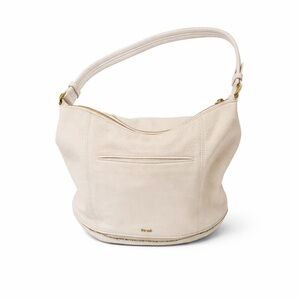 The Sak Cream Leather Hobo Shoulder Bag Gold Hardware